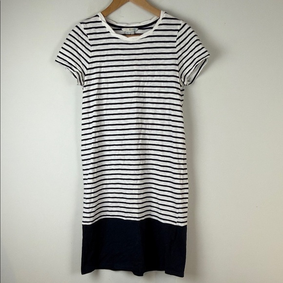 Boden Navy and White Striped Mini Dress Size 8 - Picture 1 of 6